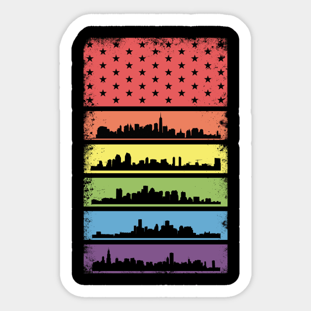 LGBT Pride Rainbow City Skyline Sticker by ProudToBeHomo